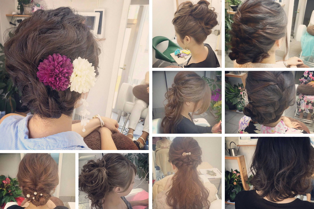 ヘアセット、ヘアスタイルに合わせ、スタイリング＆ヘアケアをアドバイス　うなじ